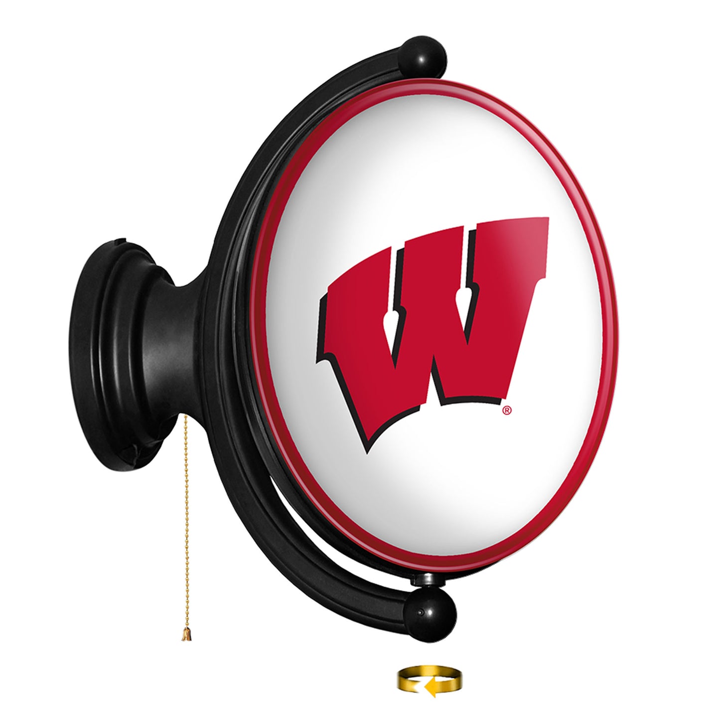 Wisconsin Badgers Team Logo 21'' x 23'' Rotating Lighted Wall Sign