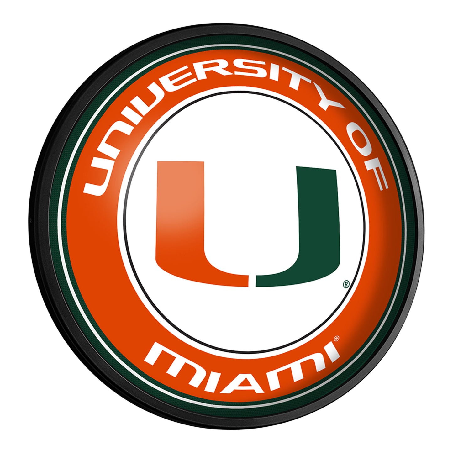 Miami Hurricanes 18'' Round Slimline Illuminated Wall Sign