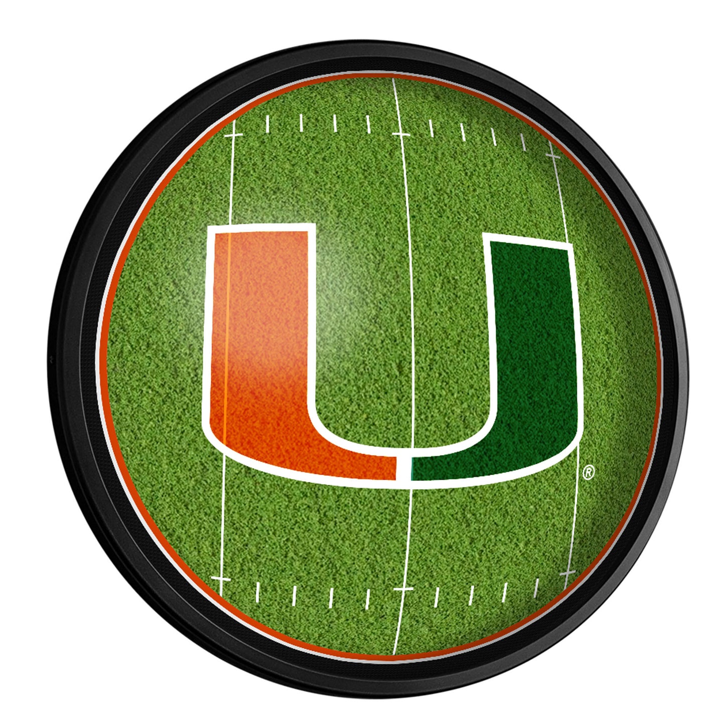 Miami Hurricanes Football 18'' Round Slimline Illuminated Wall Sign