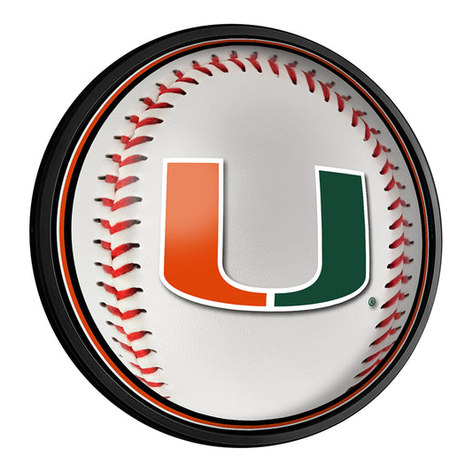 Miami Hurricanes Baseball 18'' Round Slimline Illuminated Wall Sign