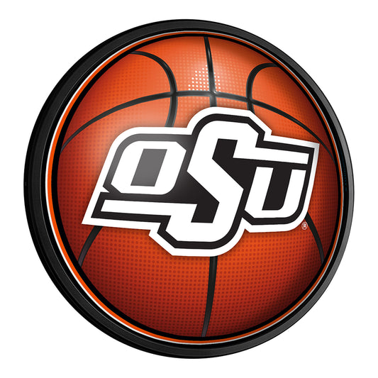 Oklahoma State Cowboys Basketball 18'' Round Slimline Illuminated Wall Sign