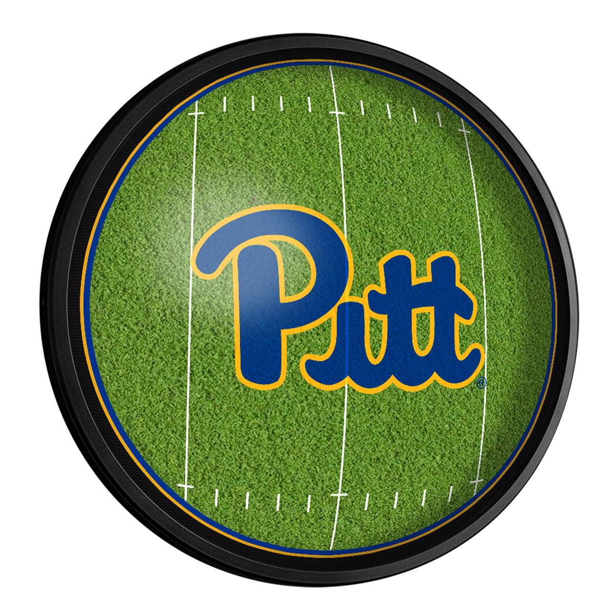 Pitt Panthers Football 18'' Round Slimline Illuminated Wall Sign