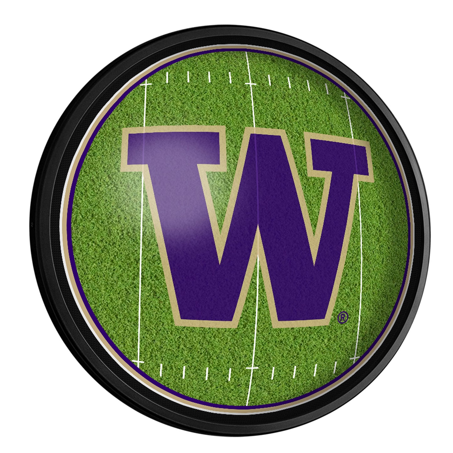 Washington Huskies Football 18'' Round Slimline Illuminated Wall Sign