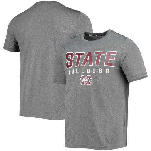 Men's Champion Gray Mississippi State Bulldogs Stack T-Shirt