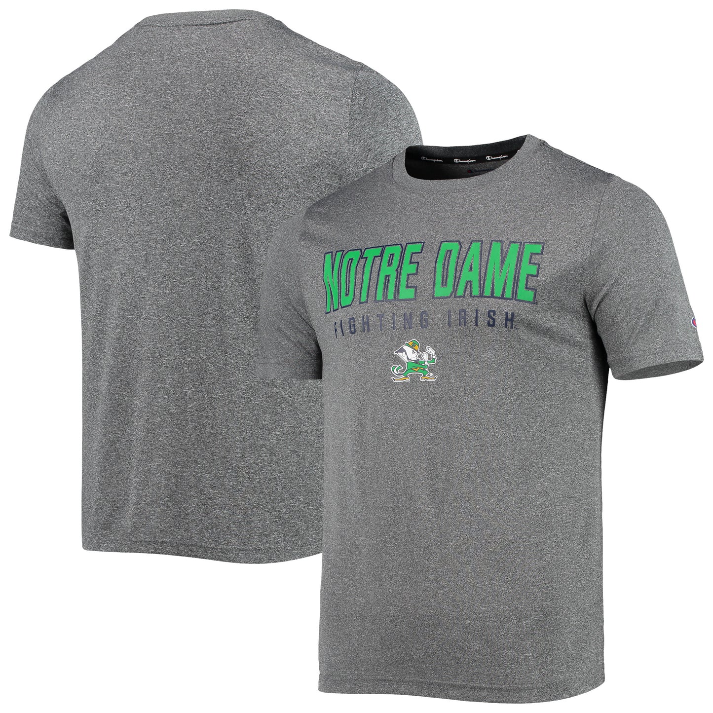 Men's Champion Gray Notre Dame Fighting Irish Stack T-Shirt