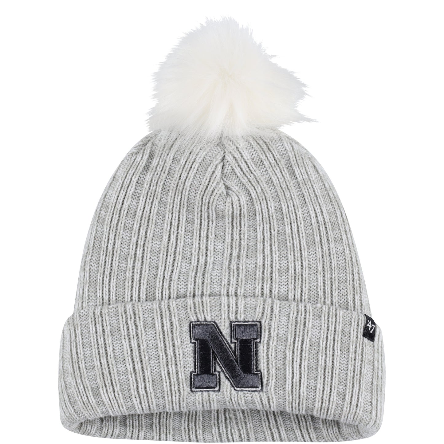 Women's '47 Gray Nebraska Huskers Koda Cuffed Knit Hat with Pom