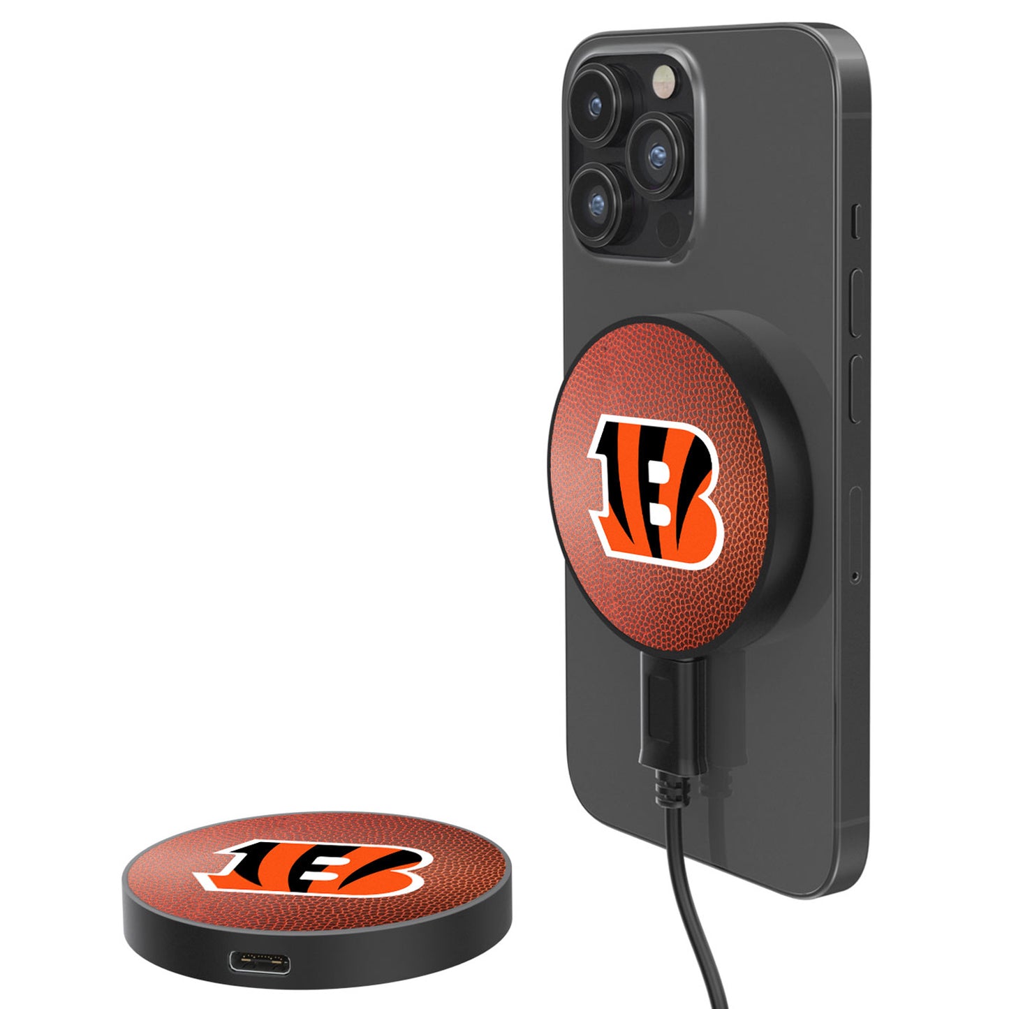 Cincinnati Bengals 10-Watt Football Design Wireless Magnetic Charger