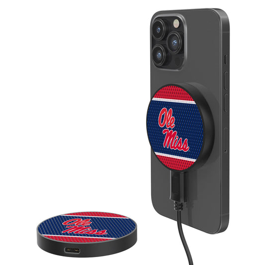 Ole Miss Rebels 10-Watt Mesh Design Wireless Magnetic Charger