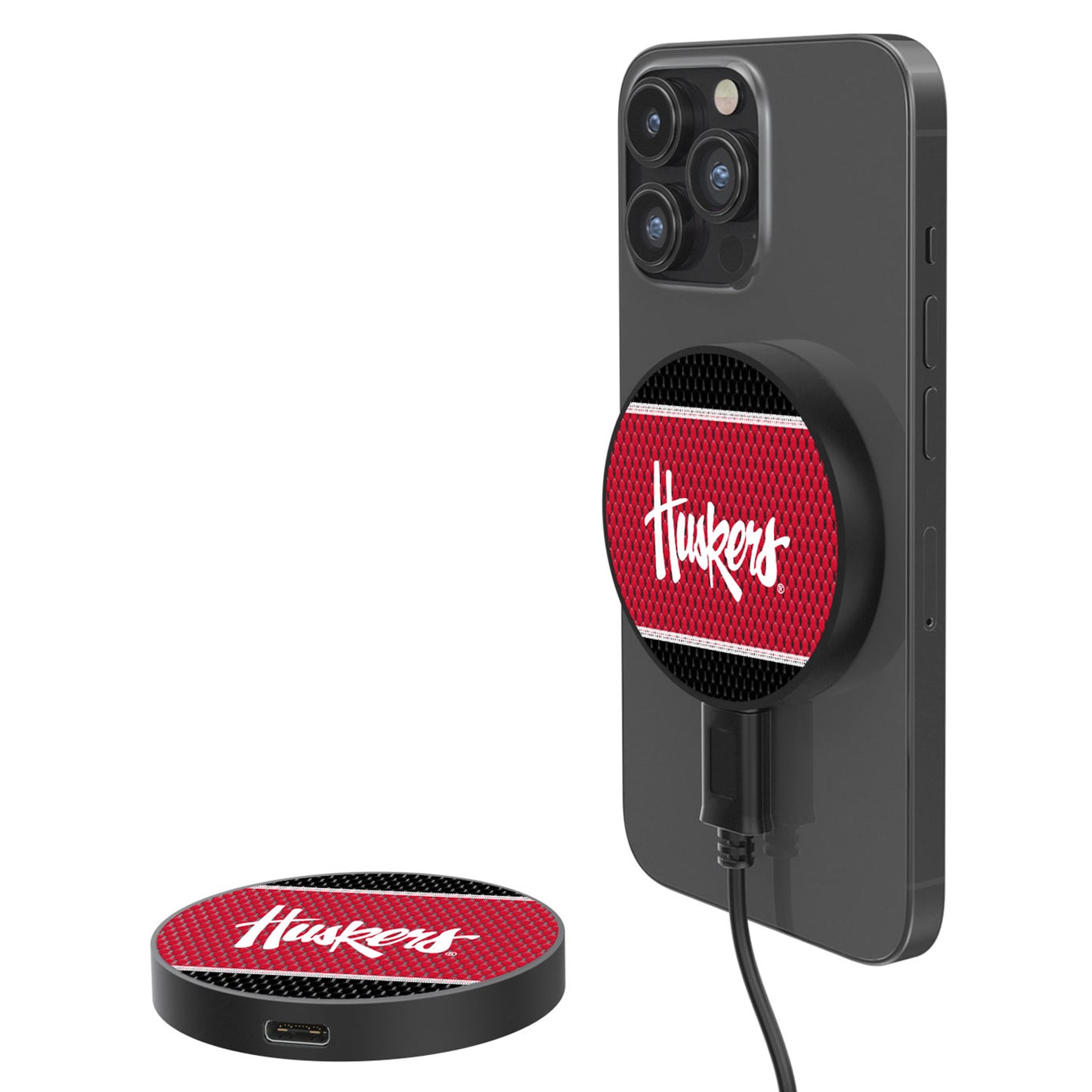 Nebraska Huskers 10-Watt Mesh Design Wireless Magnetic Charger