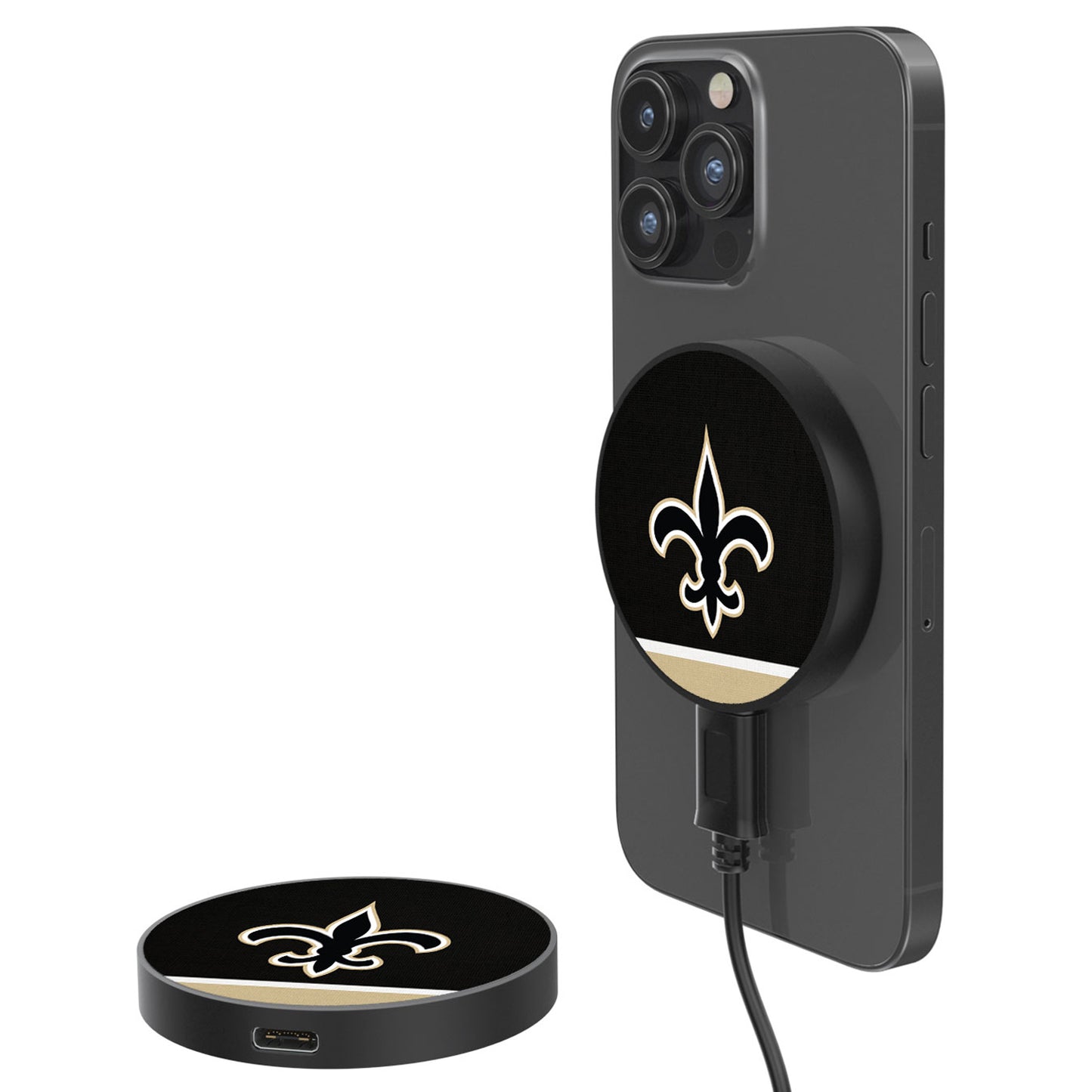 New Orleans Saints 10-Watt Stripe Design Wireless Magnetic Charger