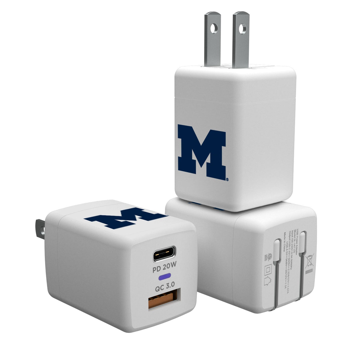 Michigan Wolverines USB A/C Charger