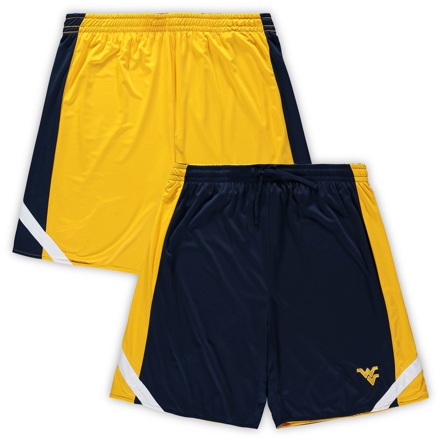 Men's Colosseum Navy/Gold West Virginia Mountaineers Big & Tall Team Reversible Shorts