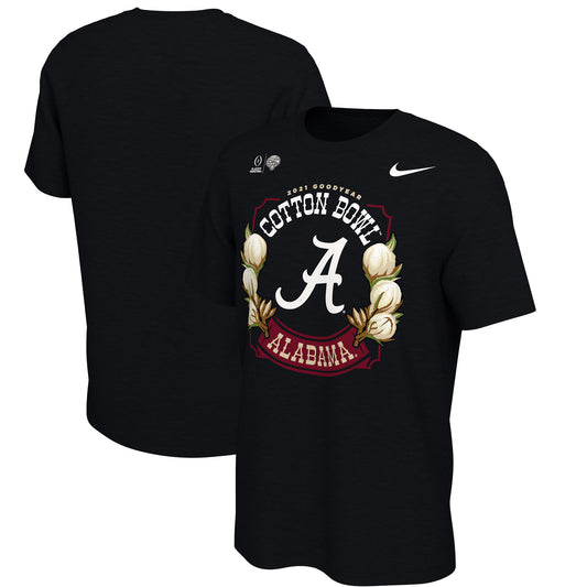 Men's Nike Black Alabama Crimson Tide College Football Playoff 2021 Cotton Bowl Bound Illustrated T-Shirt