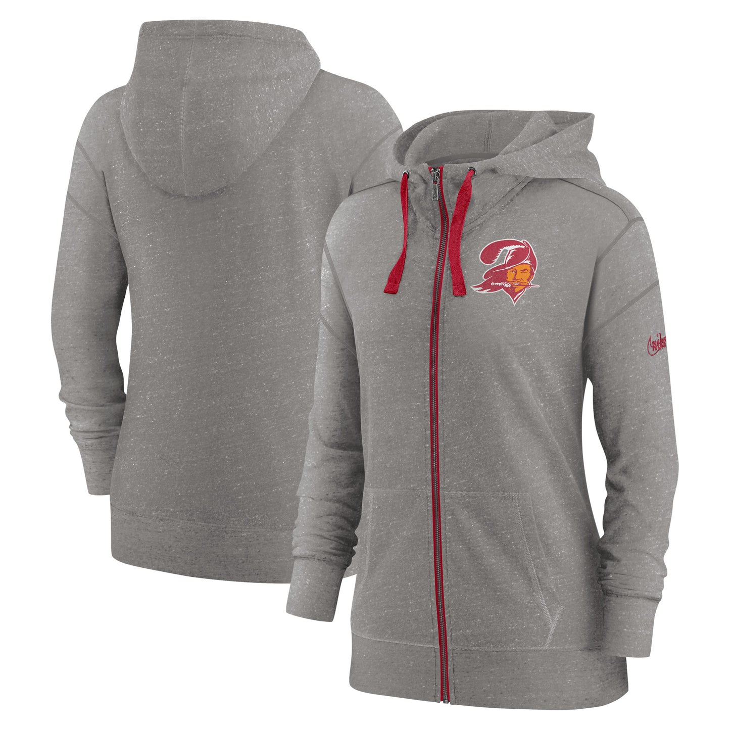 Women's Nike Heather Charcoal Tampa Bay Buccaneers Gym Vintage Full-Zip Hoodie