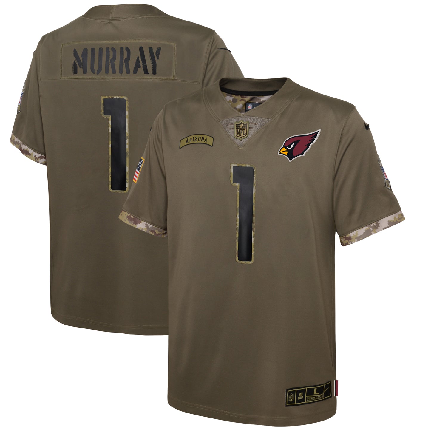 Youth Nike Kyler Murray Olive Arizona Cardinals 2022 Salute To Service Player Limited Jersey