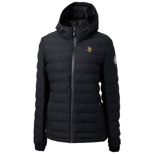 Women's Cutter & Buck Black Minnesota Vikings Mission Ridge Repreve Full-Zip Puffer Jacket