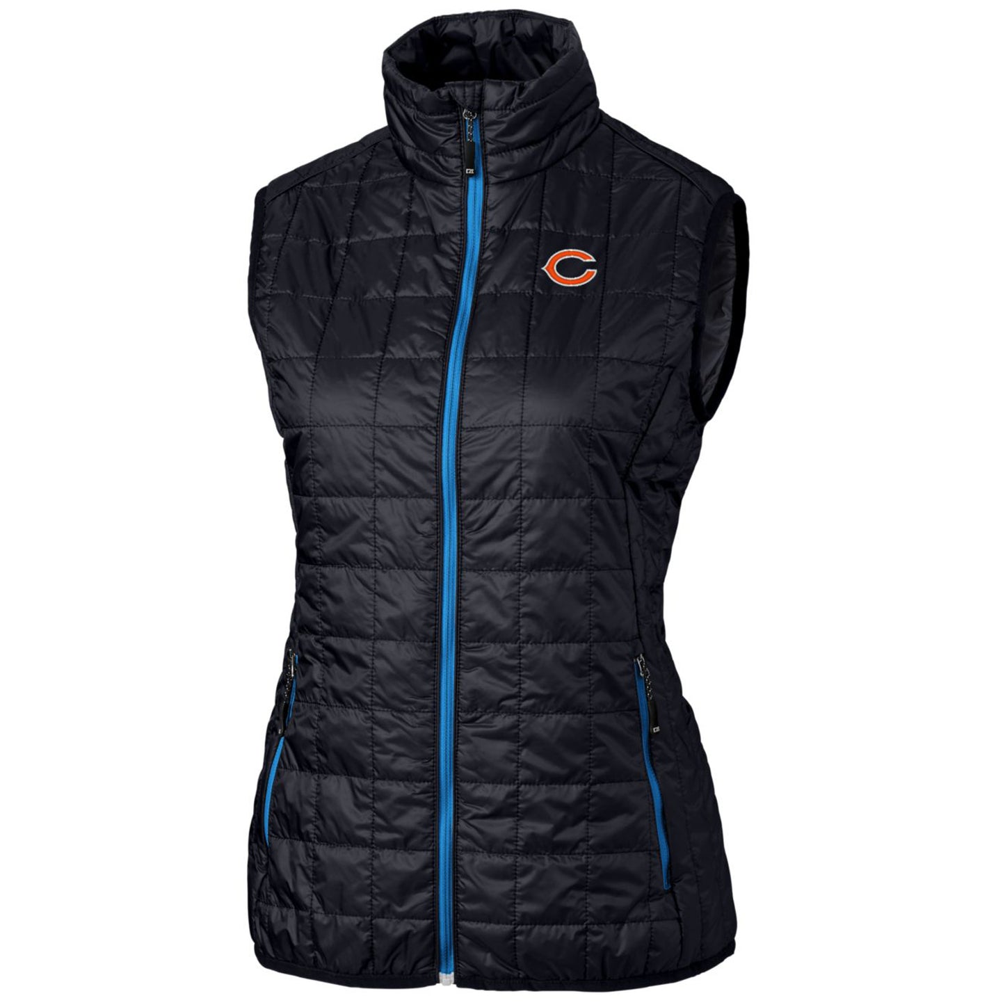 Women's Cutter & Buck Navy Chicago Bears Rainier Full-Zip Puffer Vest