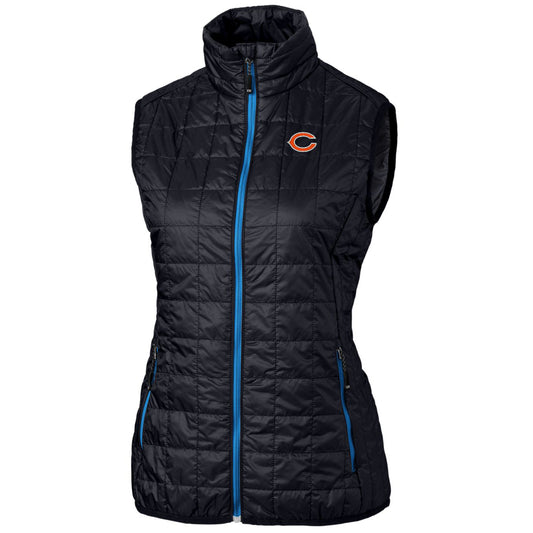 Women's Cutter & Buck Navy Chicago Bears Rainier Full-Zip Puffer Vest