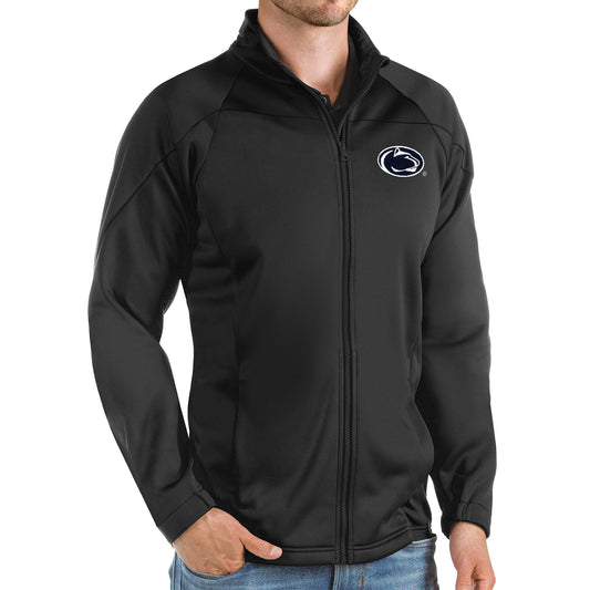 Men's Antigua Black Penn State Nittany Lions Links Full-Zip Golf Jacket