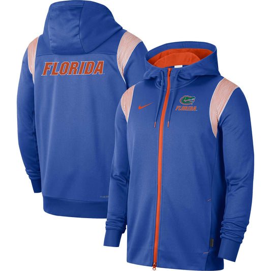 Men's Nike Royal Florida Gators 2022 Sideline Lockup Performance Full-Zip Hoodie Jacket