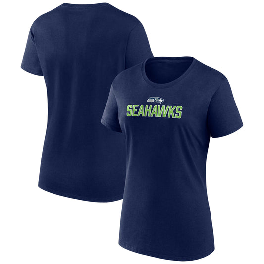 Women's Fanatics College Navy Seattle Seahawks Fundamental Base T-Shirt