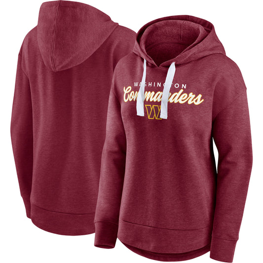 Women's Fanatics Heather Burgundy Washington Commanders Set To Fly Pullover Hoodie