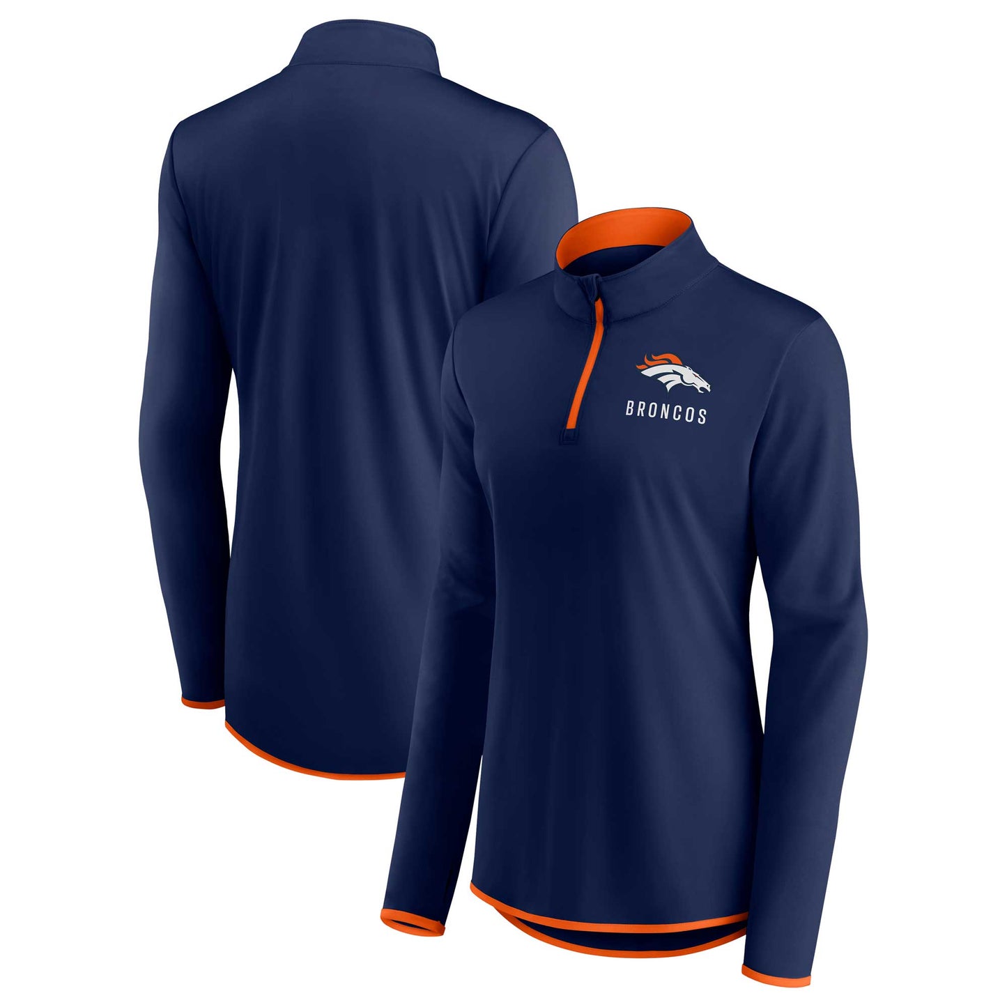 Women's Fanatics Navy Denver Broncos Worth the Drive Quarter-Zip Top