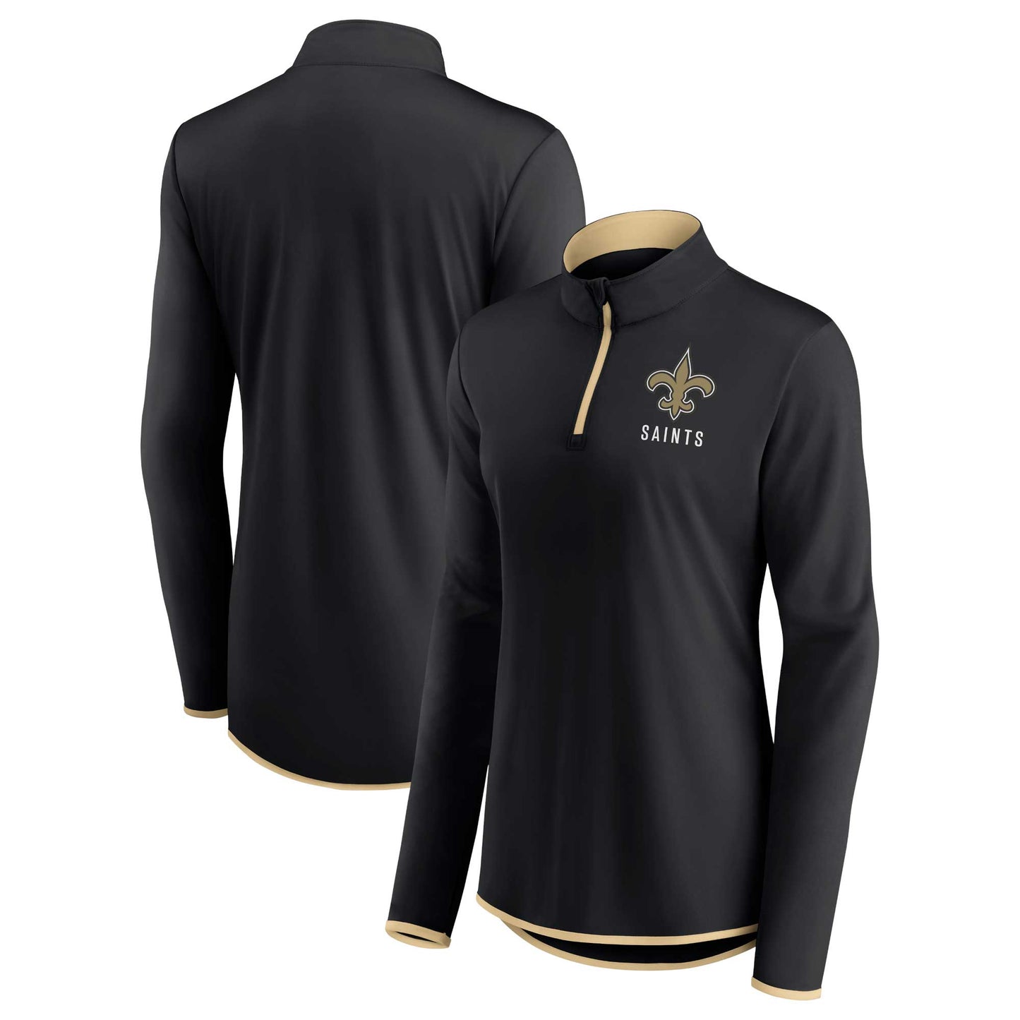 Women's Fanatics Black New Orleans Saints Worth the Drive Quarter-Zip Top