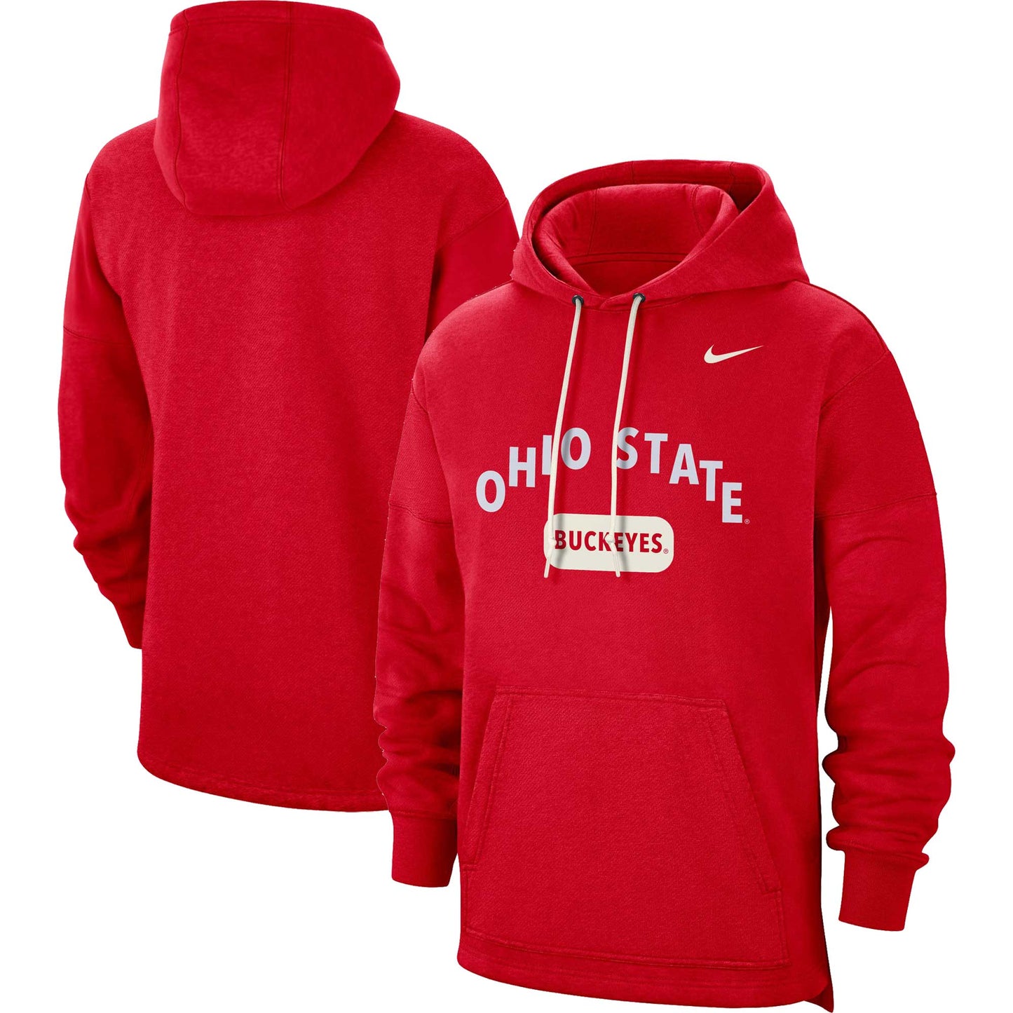 Men's Nike Scarlet Ohio State Buckeyes Team Arch Fan Pullover Hoodie