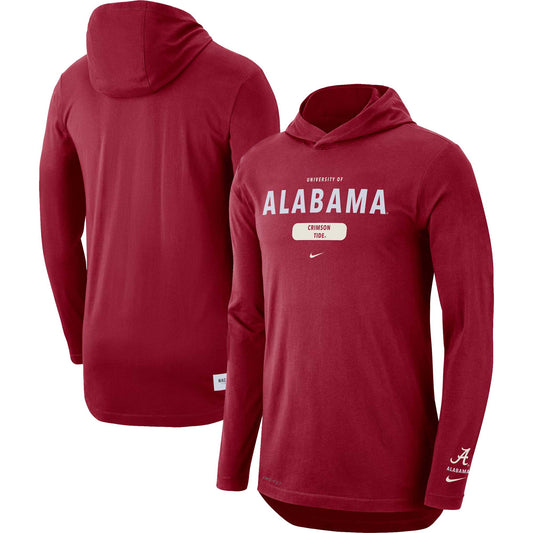 Men's Nike Crimson Alabama Crimson Tide Team Stack Tri-Blend Performance Long Sleeve Hoodie T-Shirt