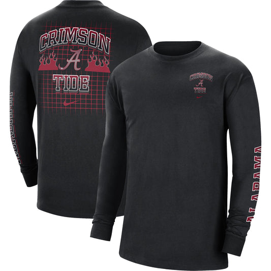 Men's Nike Black Alabama Crimson Tide Tour Max 90 Long Sleeve T-Shirt