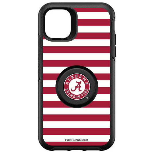 OtterBox x PopSockets Alabama Crimson Tide Otter + Pop Striped Symmetry iPhone Case