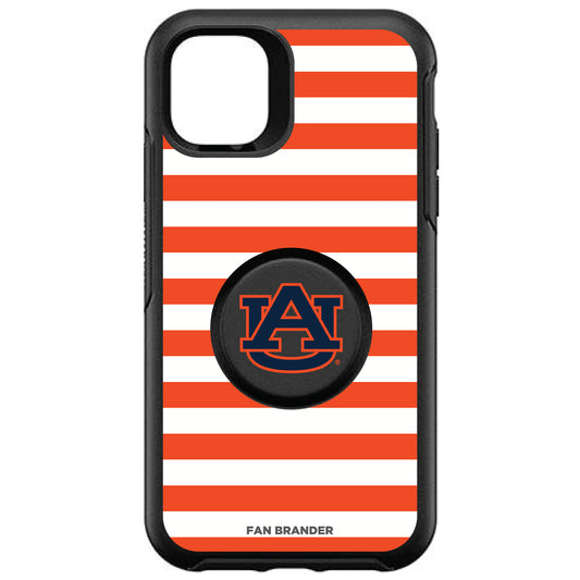 OtterBox x PopSockets Auburn Tigers Otter + Pop Striped Symmetry iPhone Case