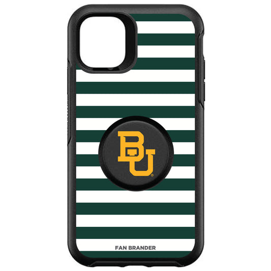 OtterBox x PopSockets Baylor Bears Otter + Pop Striped Symmetry iPhone Case