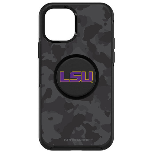 OtterBox x PopSockets LSU Tigers Otter + Pop Urban Camo Design Symmetry iPhone Case