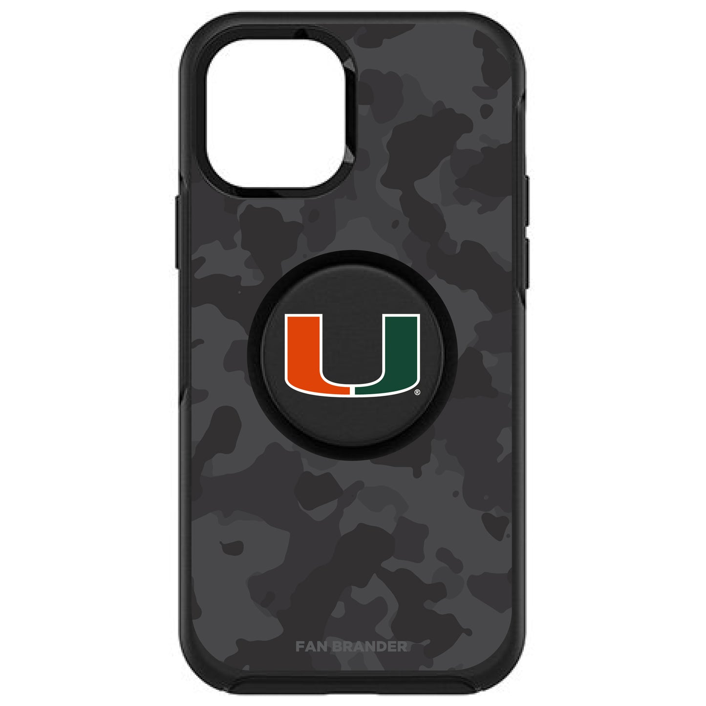 OtterBox x PopSockets Miami Hurricanes Otter + Pop Urban Camo Design Symmetry iPhone Case