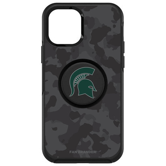 OtterBox x PopSockets Michigan State Spartans Otter + Pop Urban Camo Design Symmetry iPhone Case