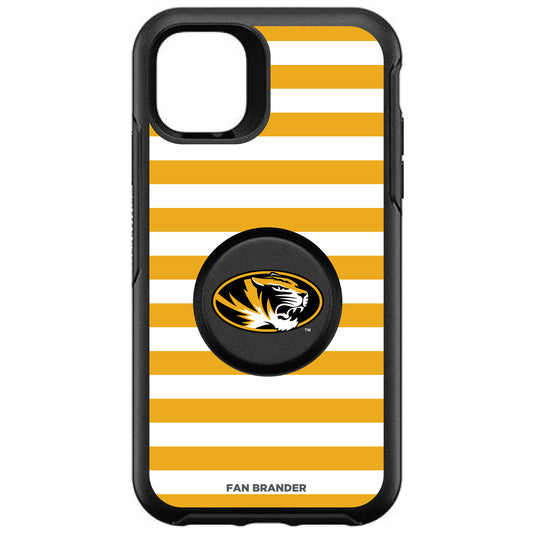 OtterBox x PopSockets Missouri Tigers Otter + Pop Striped Symmetry iPhone Case
