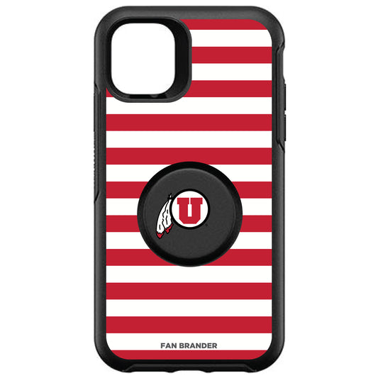 OtterBox x PopSockets Utah Utes Otter + Pop Striped Symmetry iPhone Case