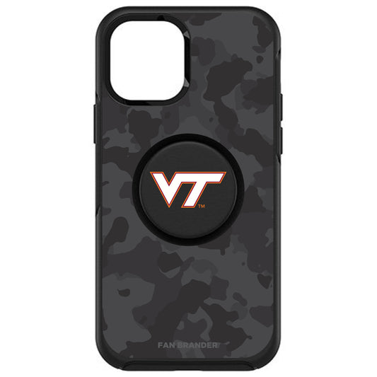 OtterBox x PopSockets Virginia Tech Hokies Otter + Pop Urban Camo Design Symmetry iPhone Case