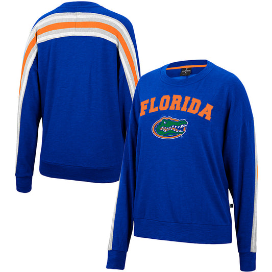 Women's Colosseum Heathered Royal Florida Gators Team Oversized Pullover Sweatshirt