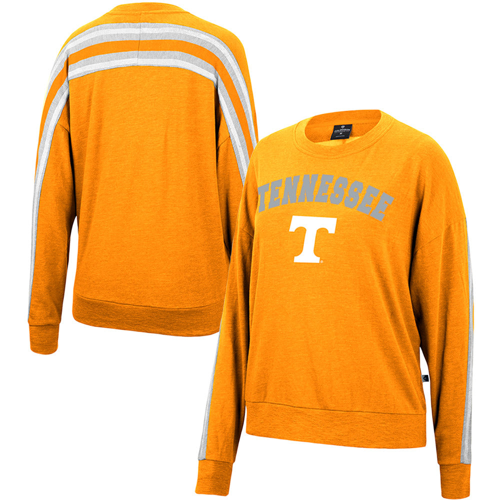Women's Colosseum Heathered Tennessee Orange Tennessee Volunteers Team Oversized Pullover Sweatshirt
