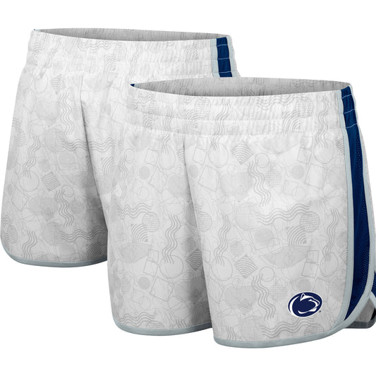 Women's Colosseum White Penn State Nittany Lions The Plastics Geo Print Shorts