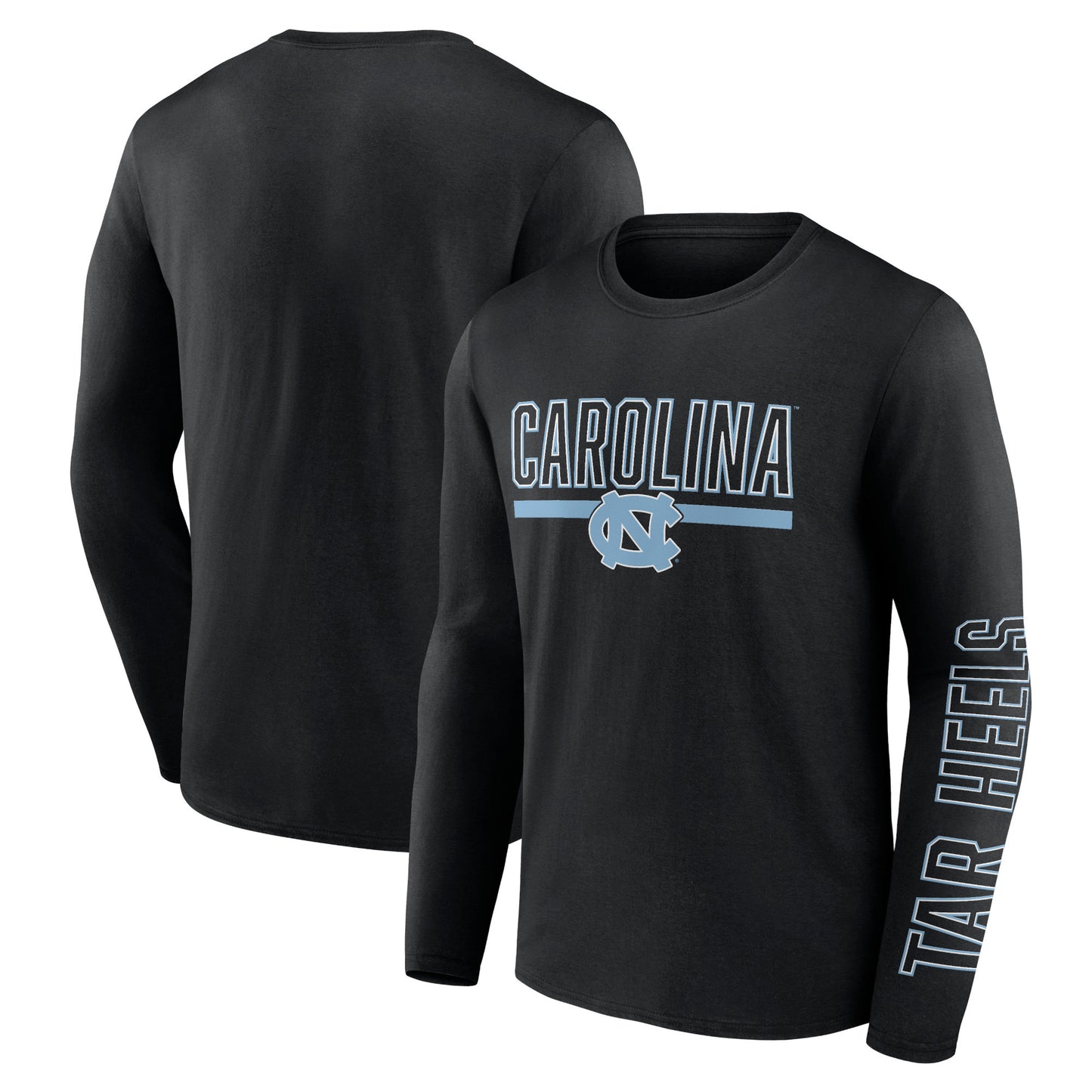 Men's Fanatics Black North Carolina Tar Heels Modern Two-Hit Long Sleeve T-Shirt