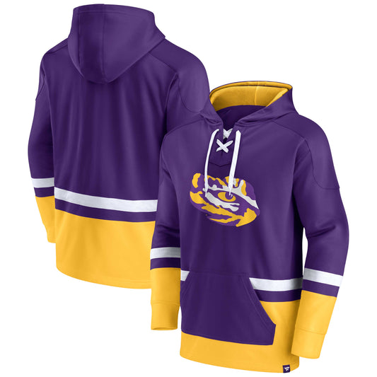 Men's Fanatics Purple LSU Tigers First Battle Pullover Hoodie