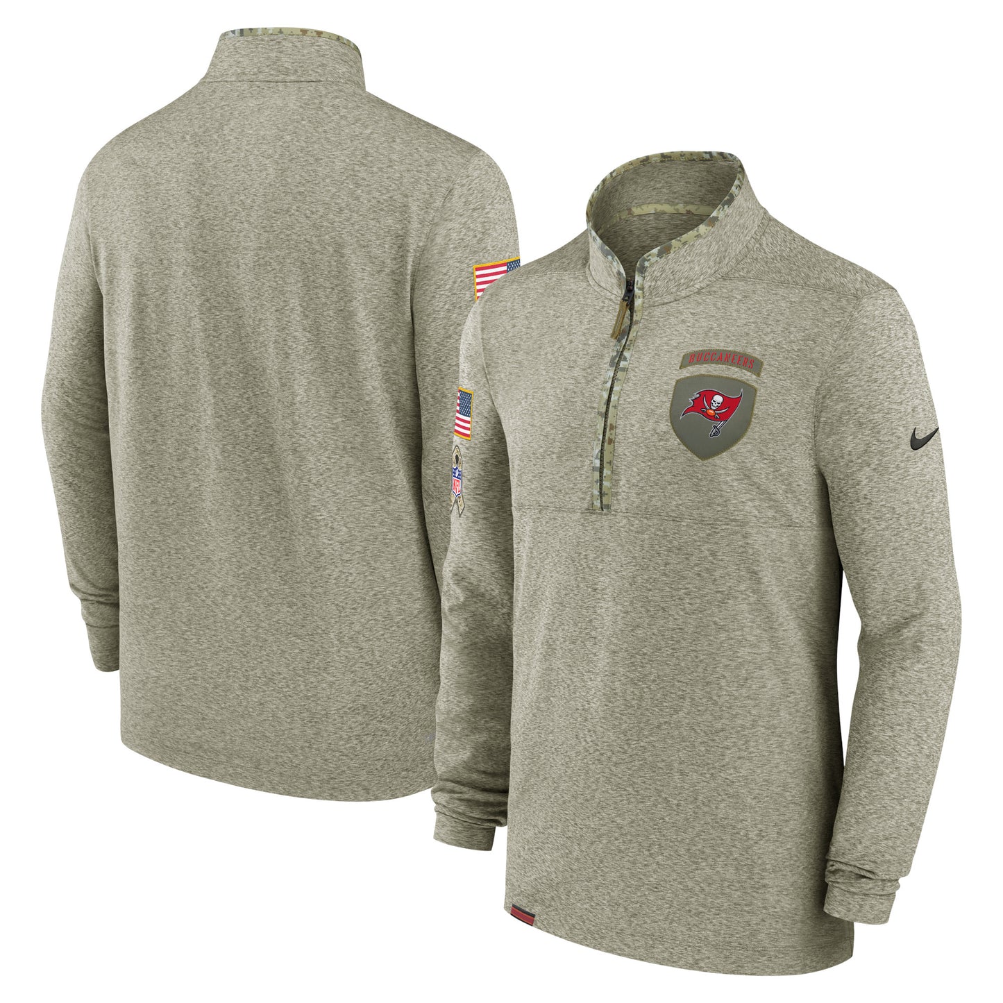 Men's Nike Olive Tampa Bay Buccaneers Salute to Service Quarter-Zip Top