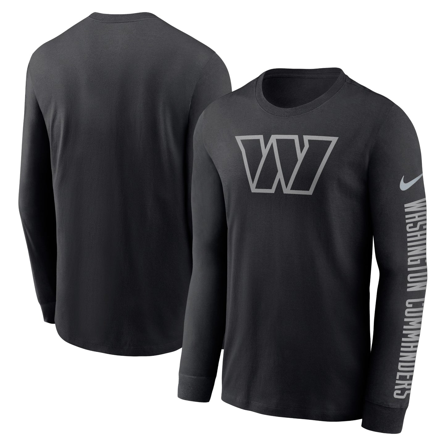 Men's Nike Black Washington Commanders RFLCTV Name and Logo T-Shirt