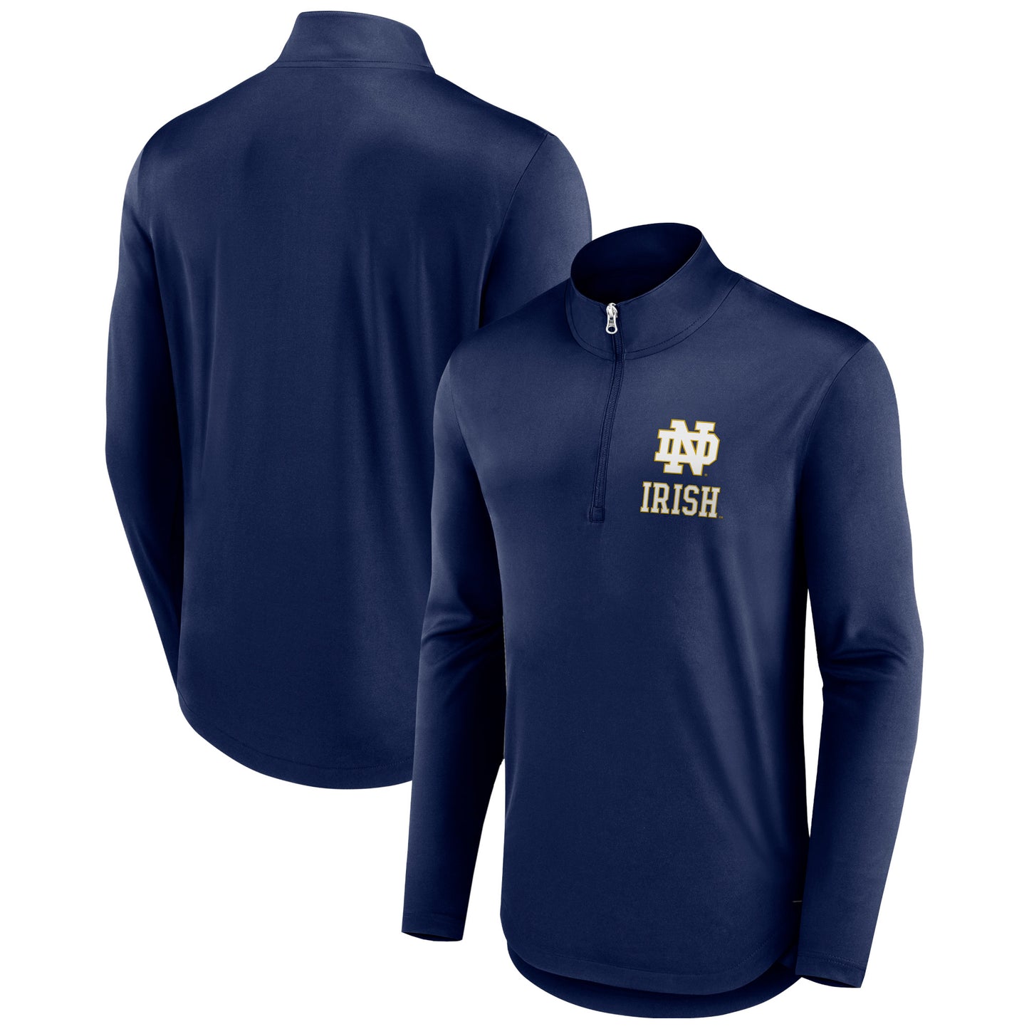 Men's Fanatics Navy Notre Dame Fighting Irish Tough Minded Quarter-Zip Top