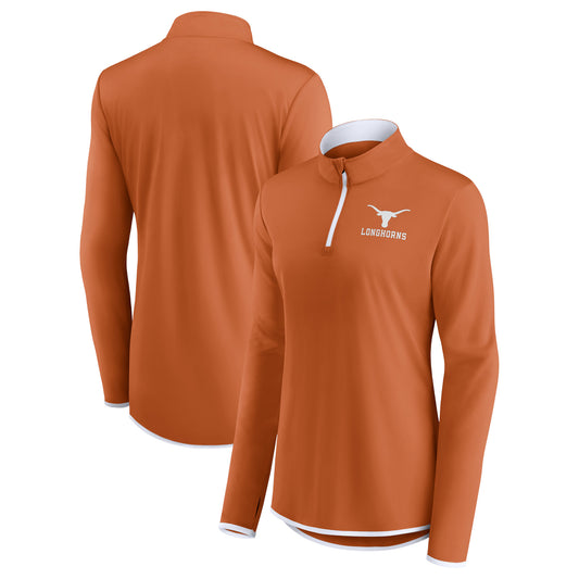 Women's Fanatics Texas Orange Texas Longhorns Worth the Drive Quarter-Zip Top