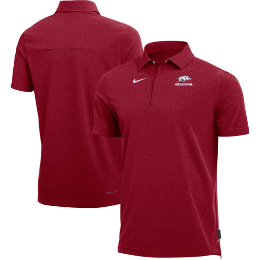 Men's Nike Heathered Cardinal Arkansas Razorbacks 2022 Coach Performance Polo